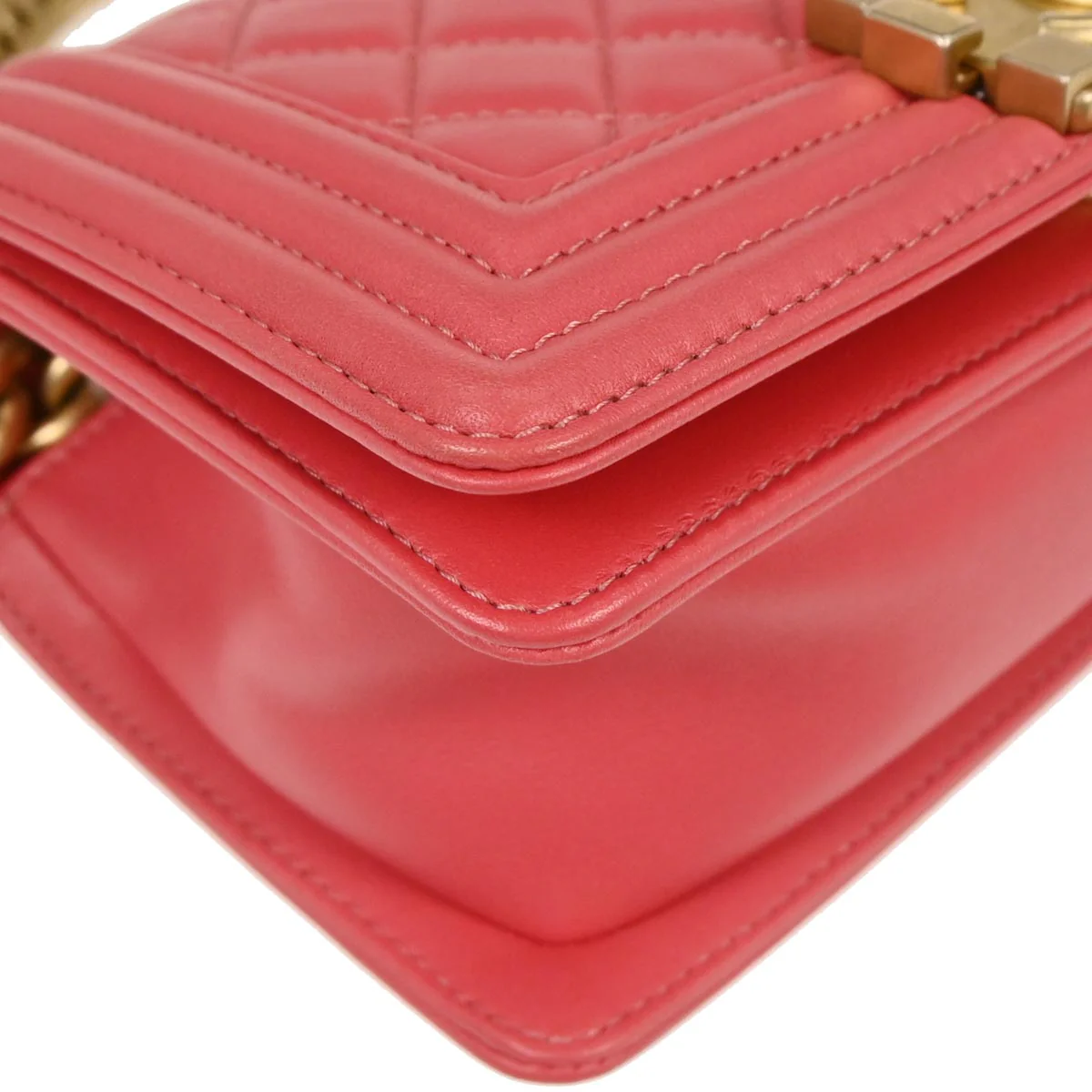 Boy Chanel 2019 Pink Lambskin Small Chain Shoulder Bag - Image 3