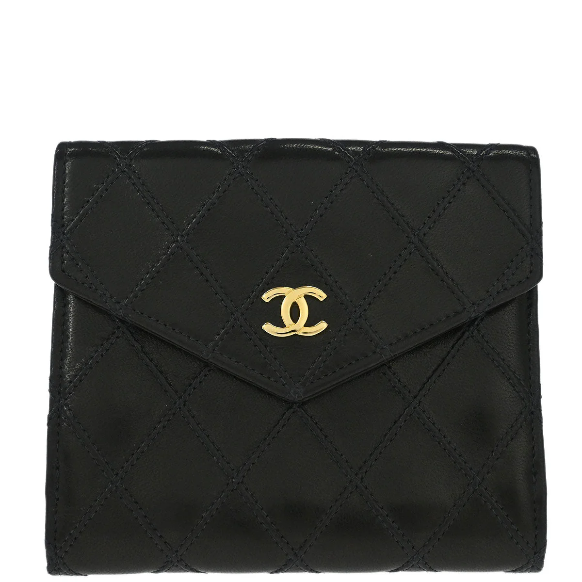 Chanel 1991-1994 Black Lambskin Bicolore Wallet - Image 2