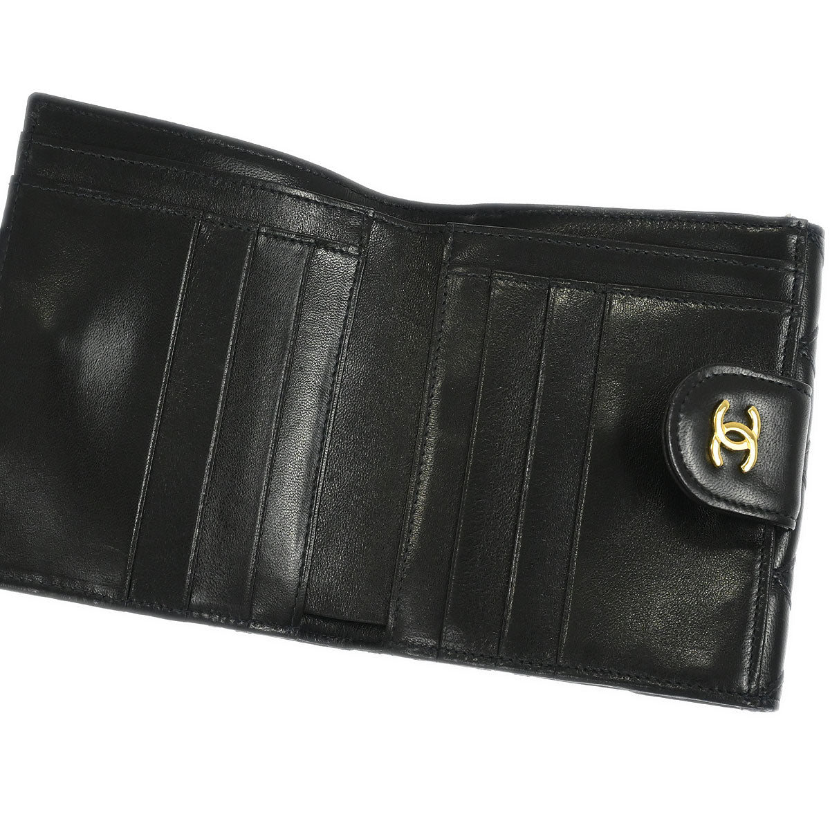 Chanel 1991-1994 Black Lambskin Bicolore Wallet - Image 4