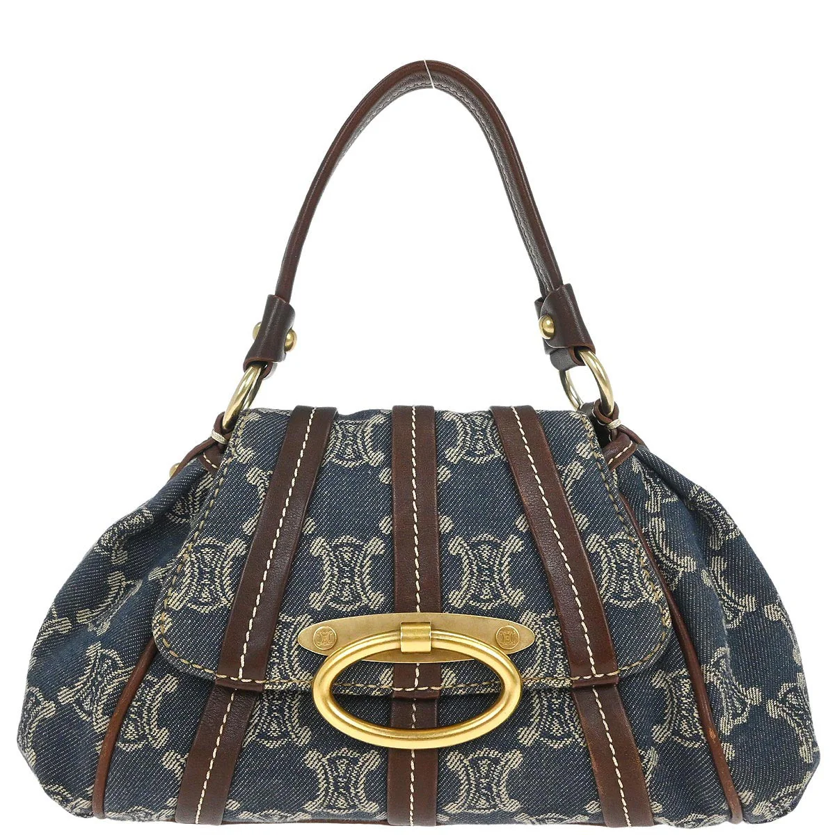 Celine * Blue Denim Macadam Handbag