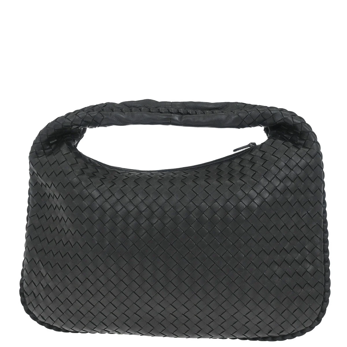 Bottega Veneta Black Lambskin Intrecciato Hobo Handbag - Image 2