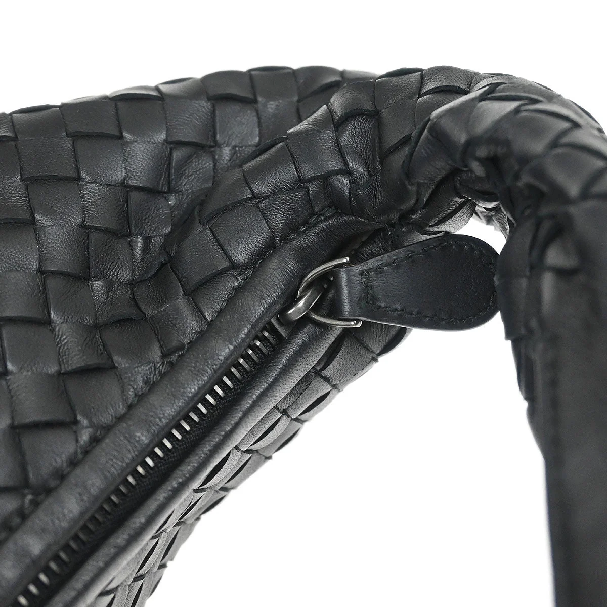 Bottega Veneta Black Lambskin Intrecciato Hobo Handbag - Image 6
