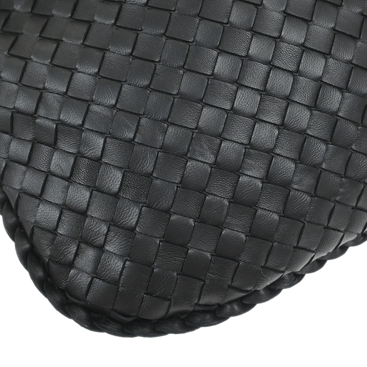Bottega Veneta Black Lambskin Intrecciato Hobo Handbag - Image 7