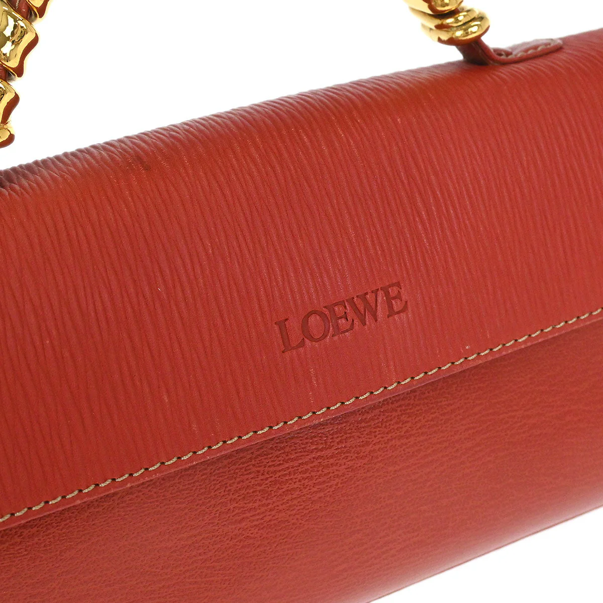 Loewe Red Leather Velasquez Handbag - Image 4