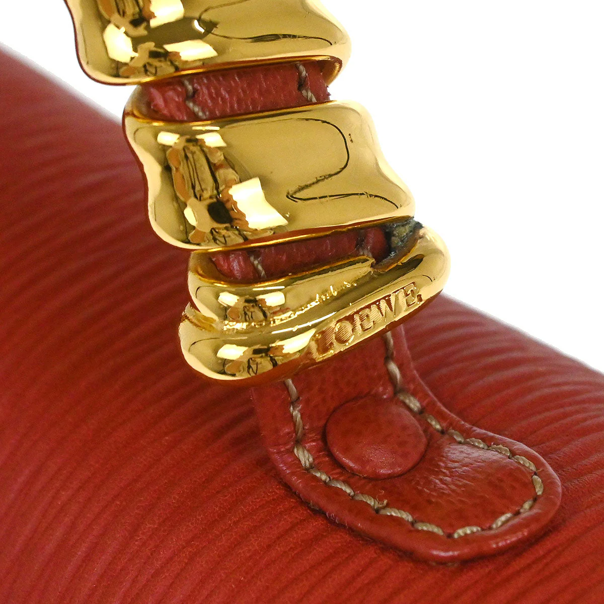 Loewe Red Leather Velasquez Handbag - Image 6