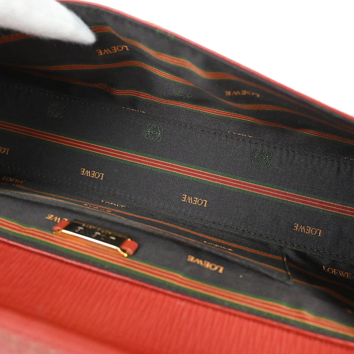 Loewe Red Leather Velasquez Handbag - Image 8