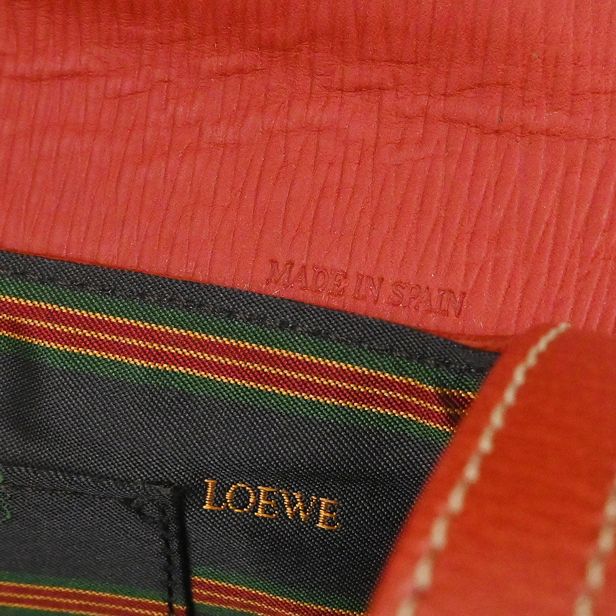 Loewe Red Leather Velasquez Handbag - Image 9