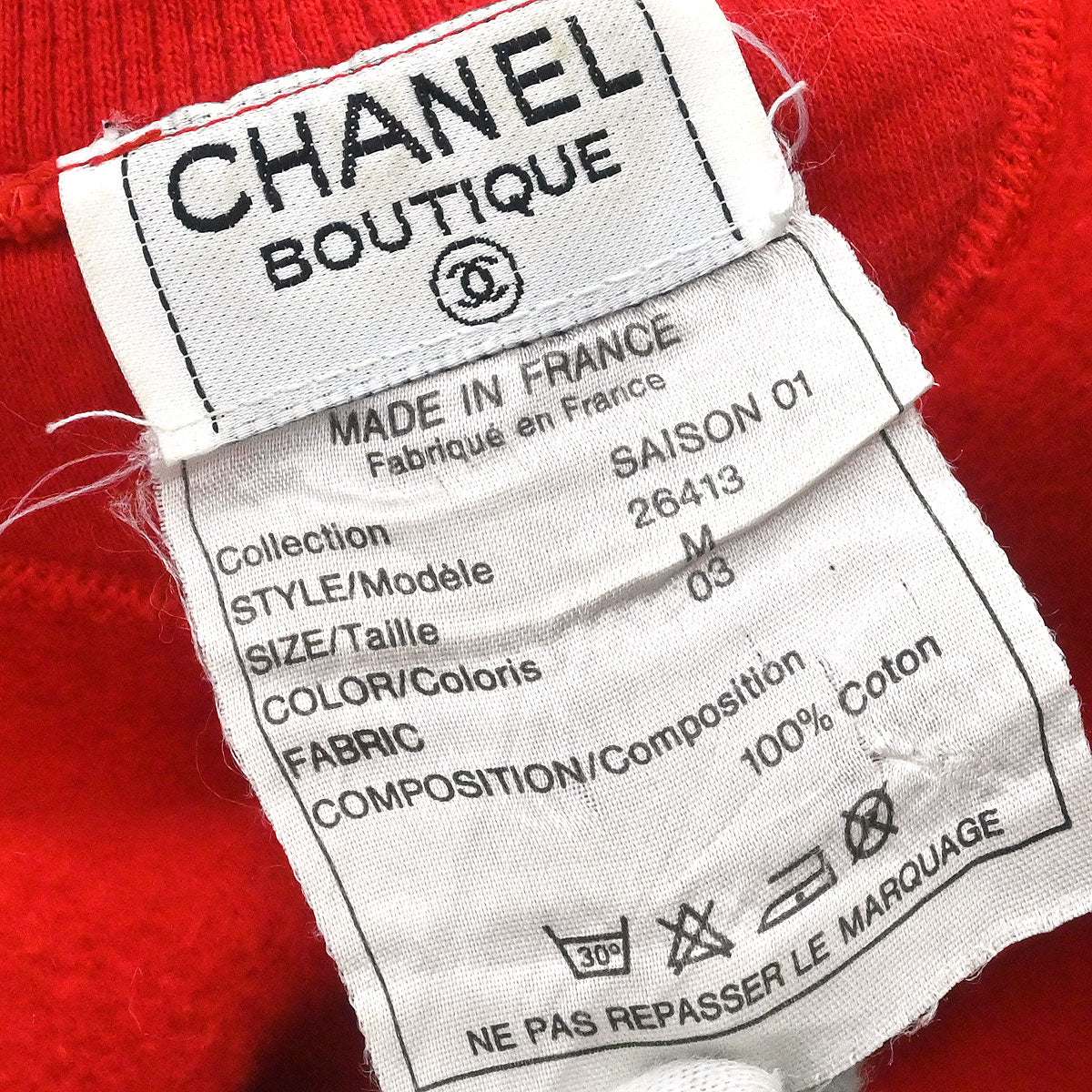 Chanel Long Sleeve Top Sweatshirt Red #M - Image 10