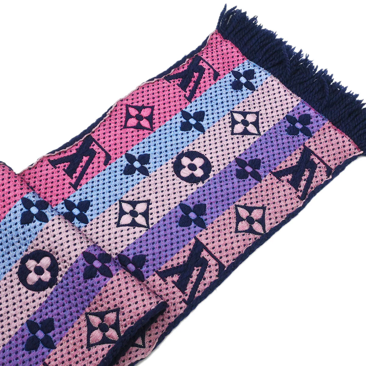 Louis Vuitton Navy Monogram Echarpe Logomania Rainbow Scarf M70899 - Image 3