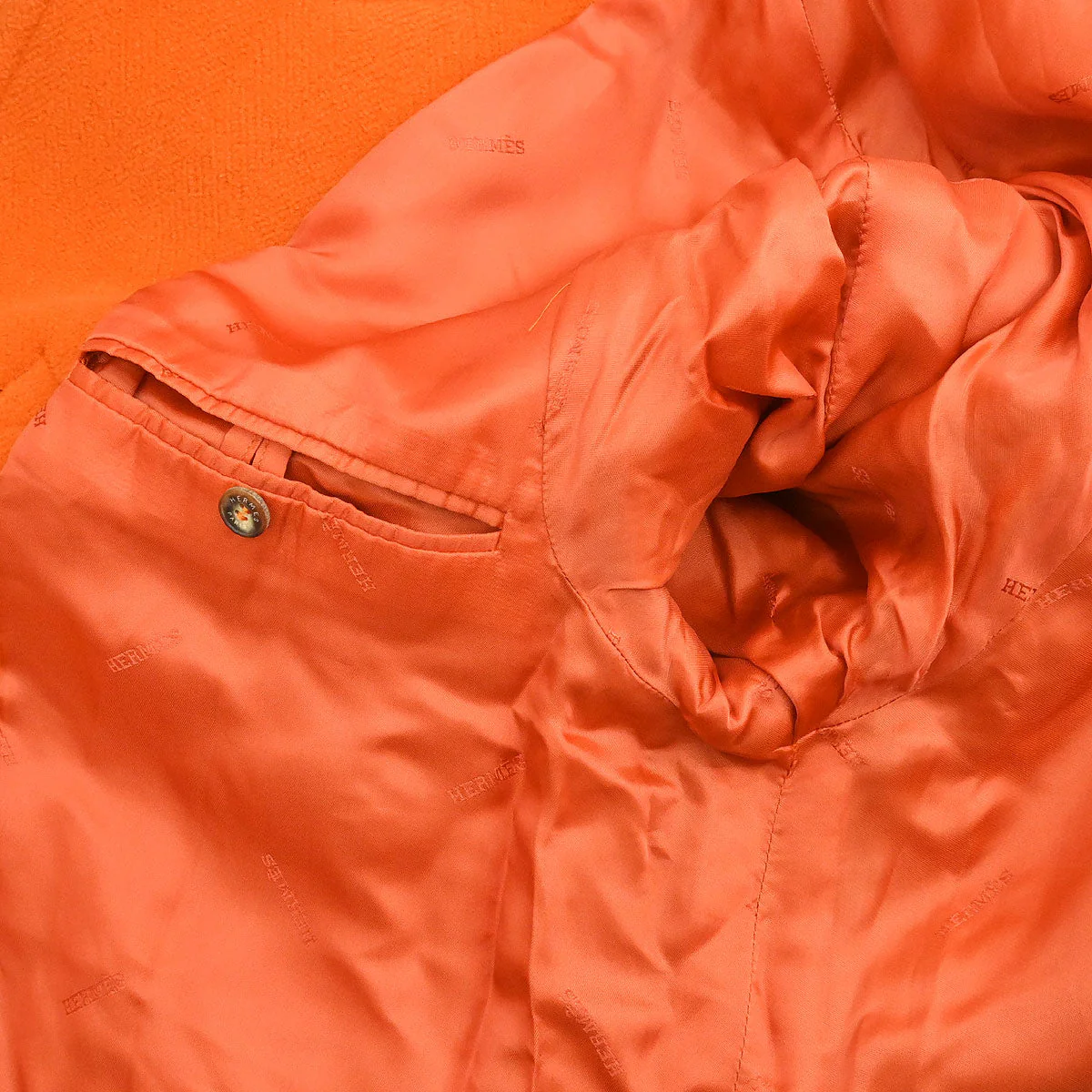 Hermes Duffel Coat Orange #48 - Image 8