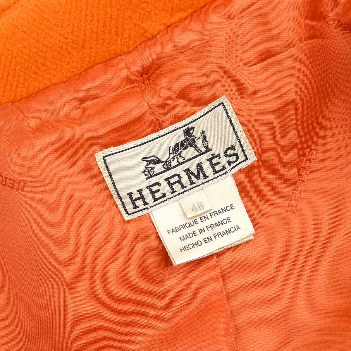 Hermes Duffel Coat Orange #48 - Image 9