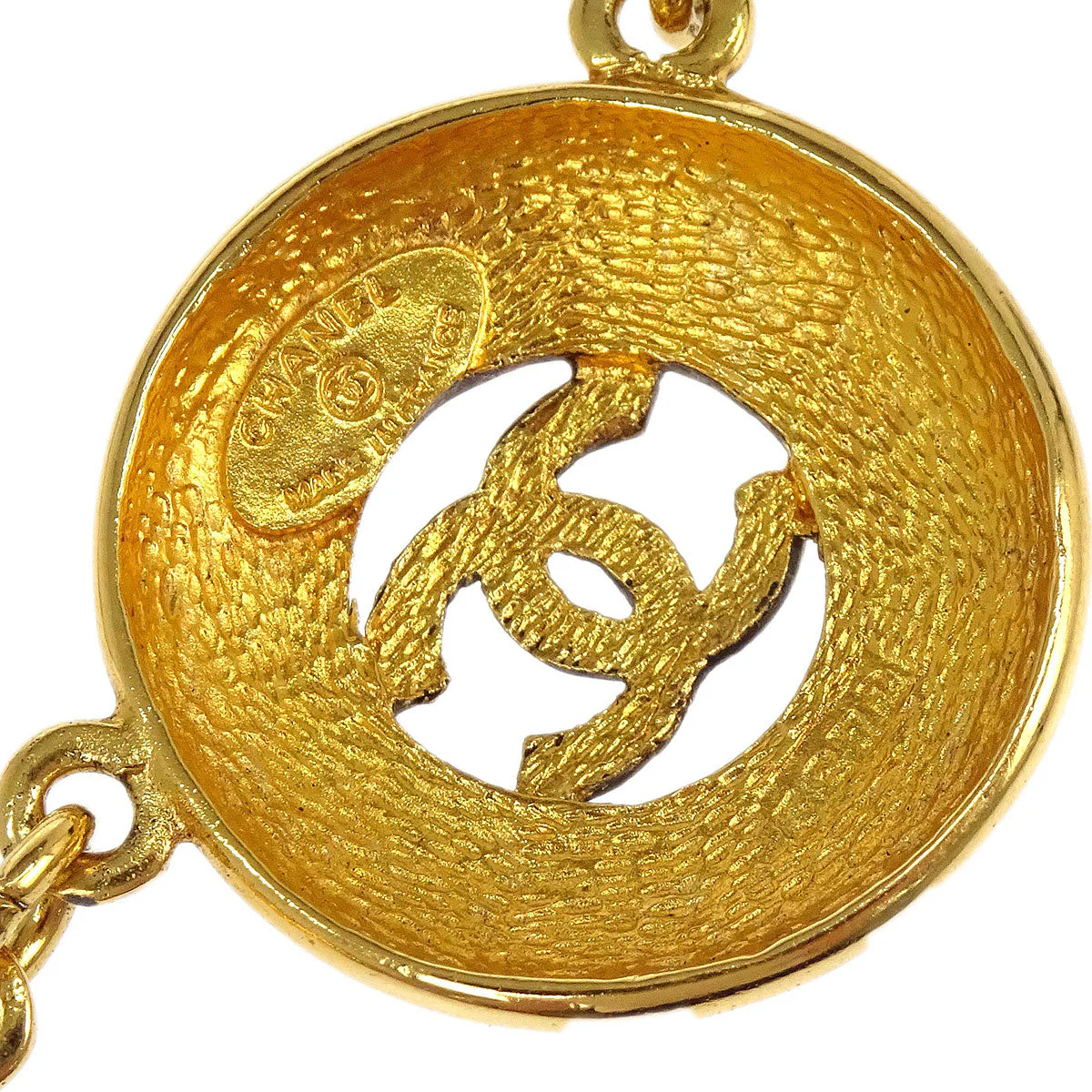 Chanel Chain Necklace Gold Medallion 3872 - Image 4