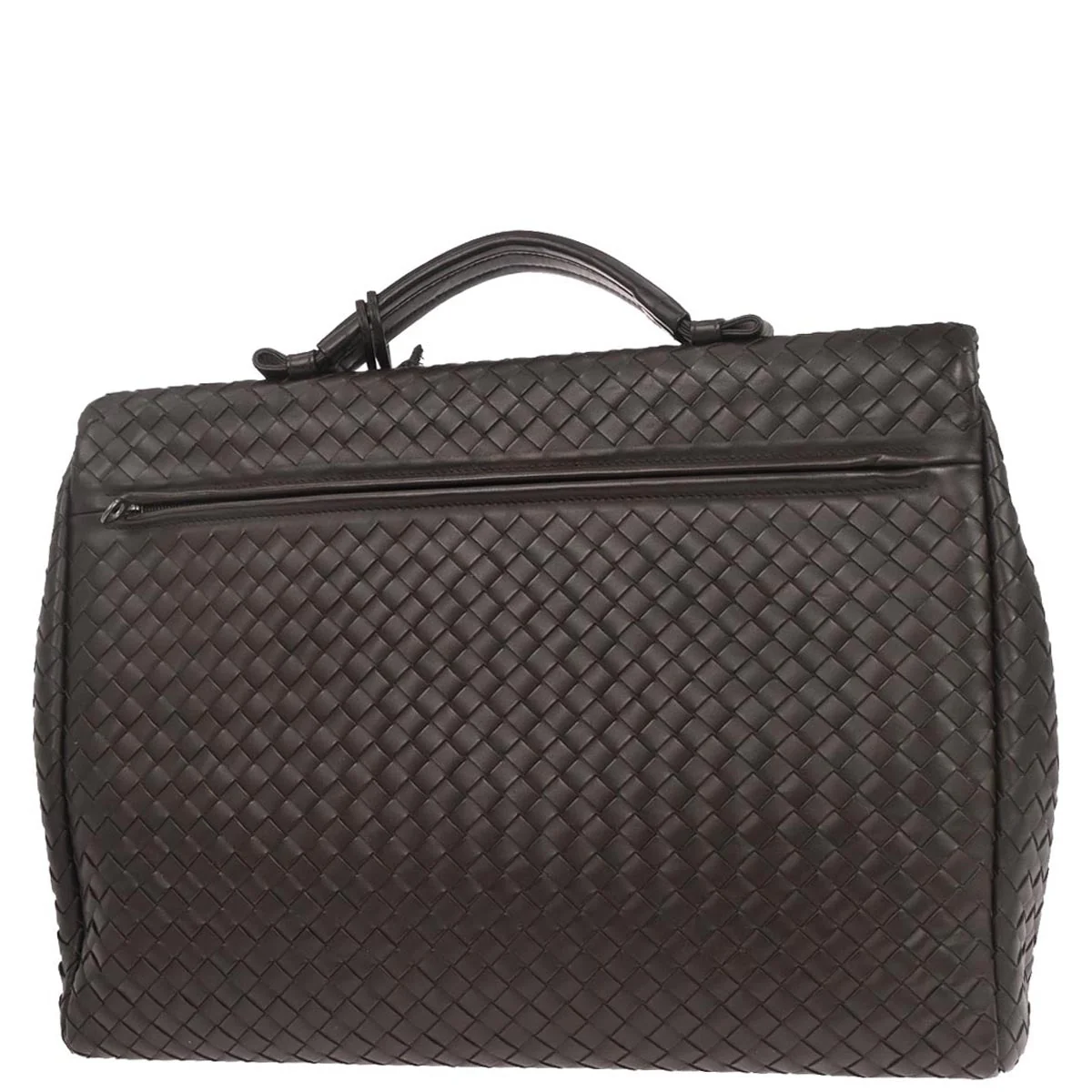Bottega Veneta Brown Calfskin Intrecciato Briefcase Handbag - Image 2