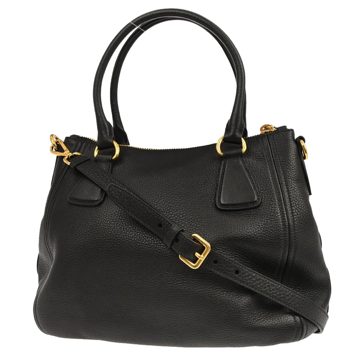 Prada Black Leather 2way Shoulder Handbag - Image 2