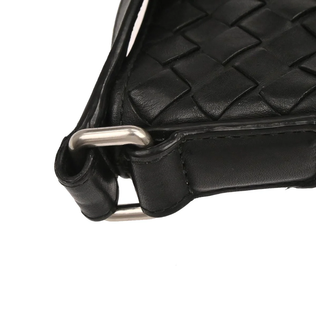 Bottega Veneta Black Lambskin Intrecciato Shoulder Bag - Image 6