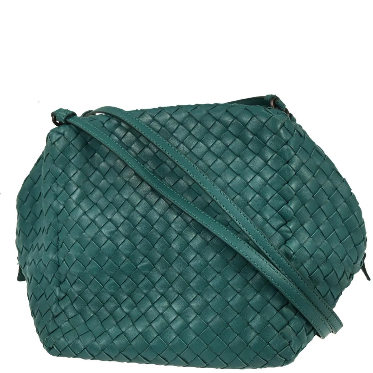 Bottega Veneta Green Intrecciato Shoulder Bag - Image 2