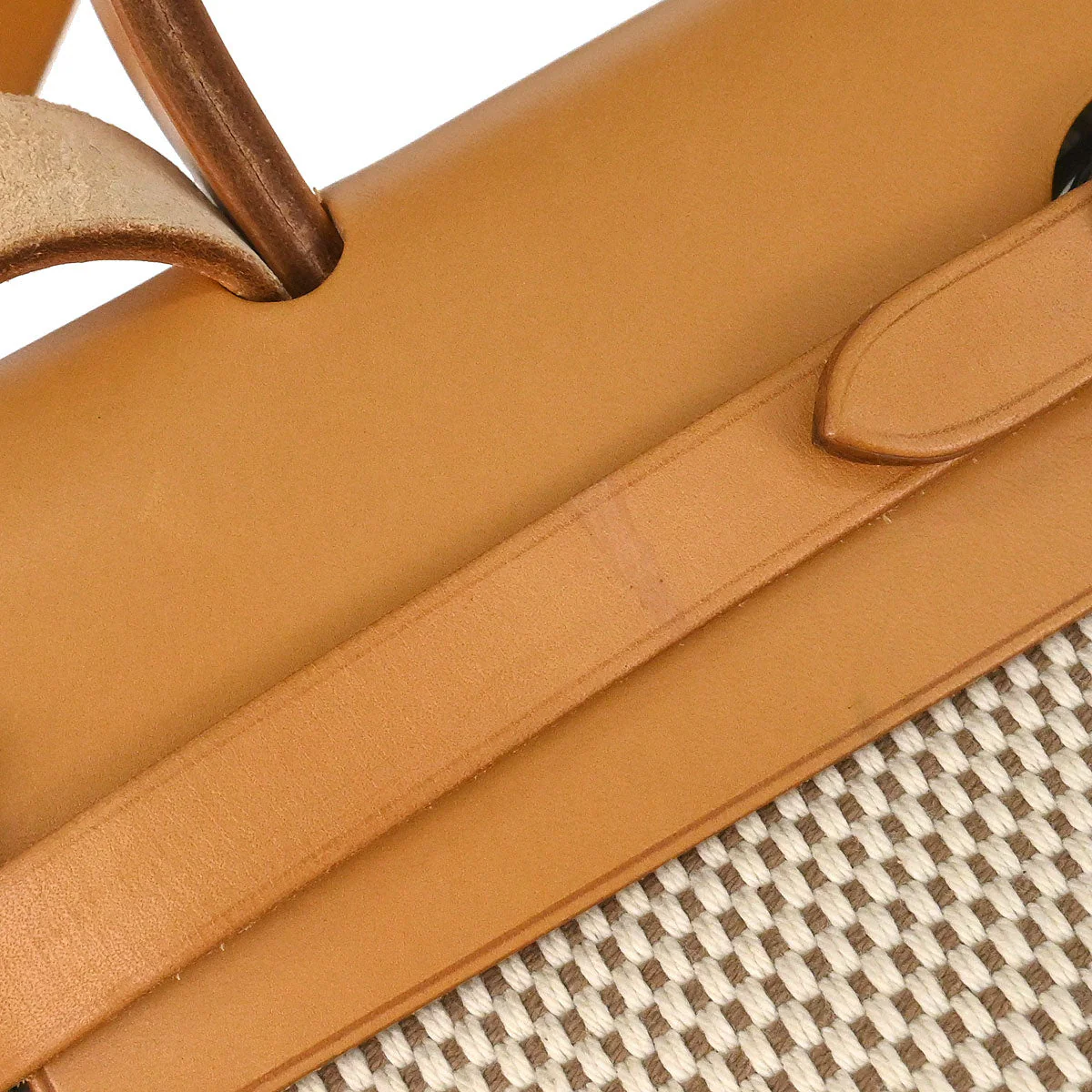 Hermes Beige Toile GM Herbag PM 2way Shoulder Handbag - Image 4