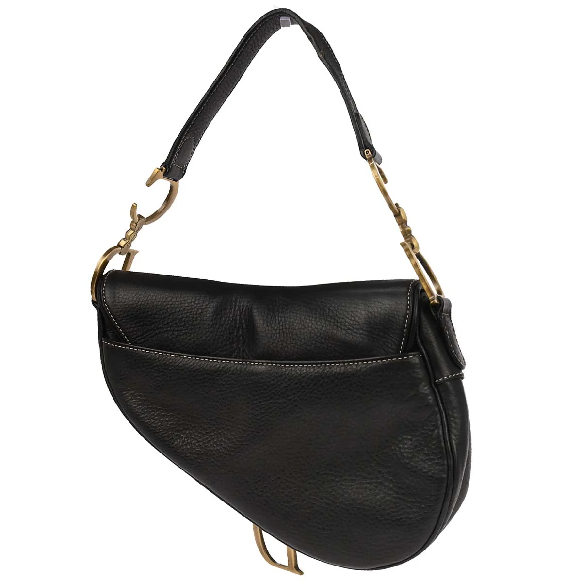 Christian Dior Black Leather Saddle Handbag - Image 2
