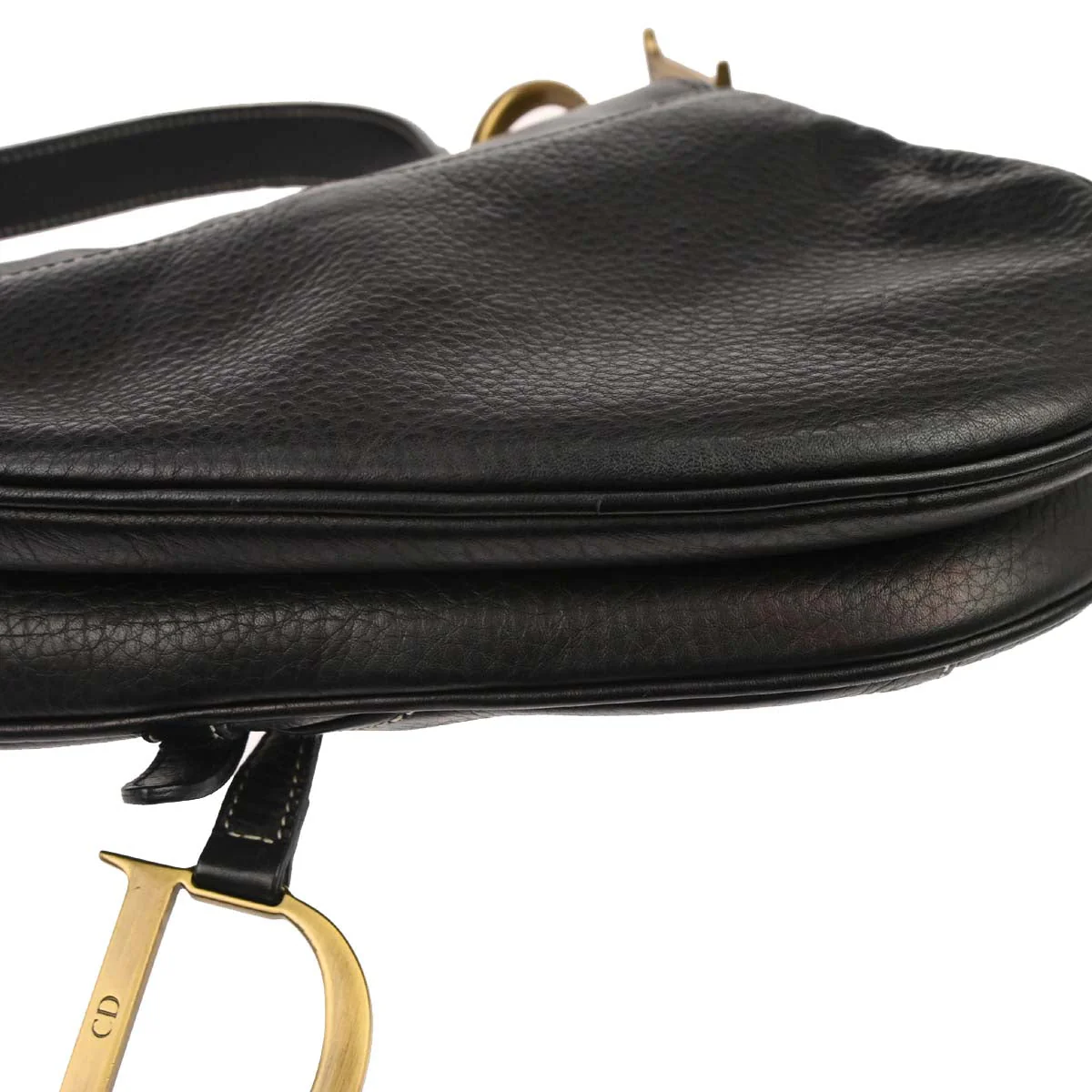 Christian Dior Black Leather Saddle Handbag - Image 5