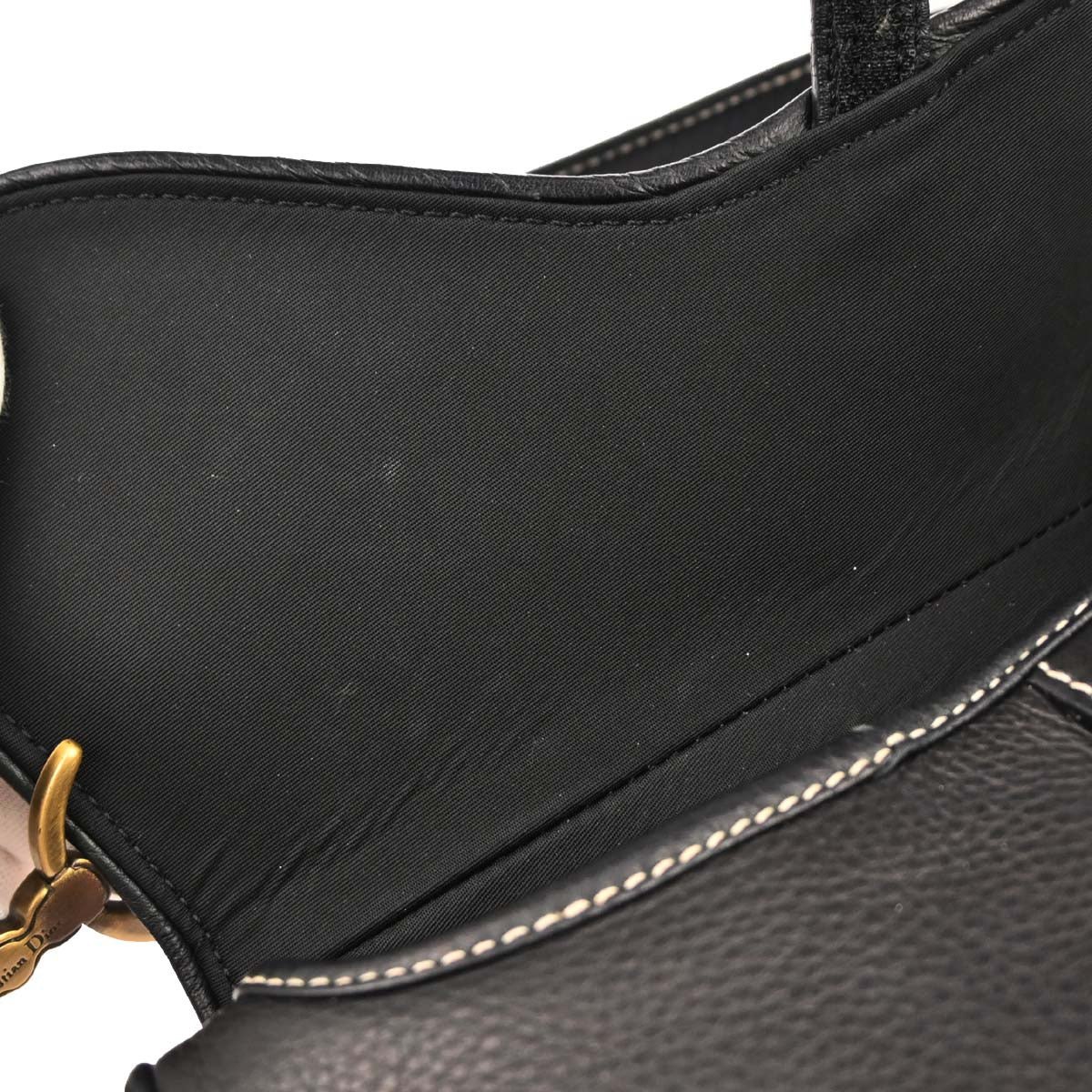 Christian Dior Black Leather Saddle Handbag - Image 7