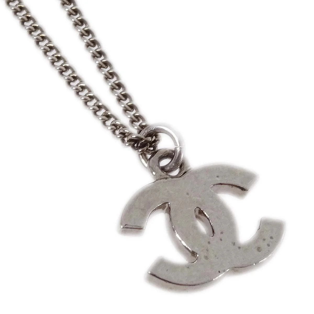 Chanel 2010 Crystal & Silver CC Necklace - Image 4