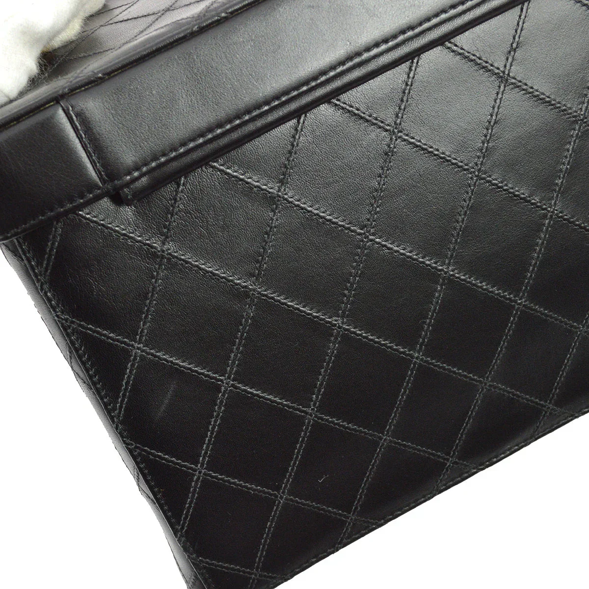 Chanel 1994-1996 Black Lambskin Bicolore Vanity 2way Handbag - Image 4