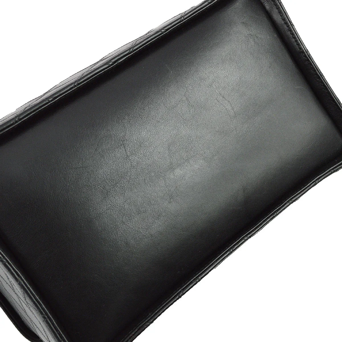 Chanel 1994-1996 Black Lambskin Bicolore Vanity 2way Handbag - Image 5