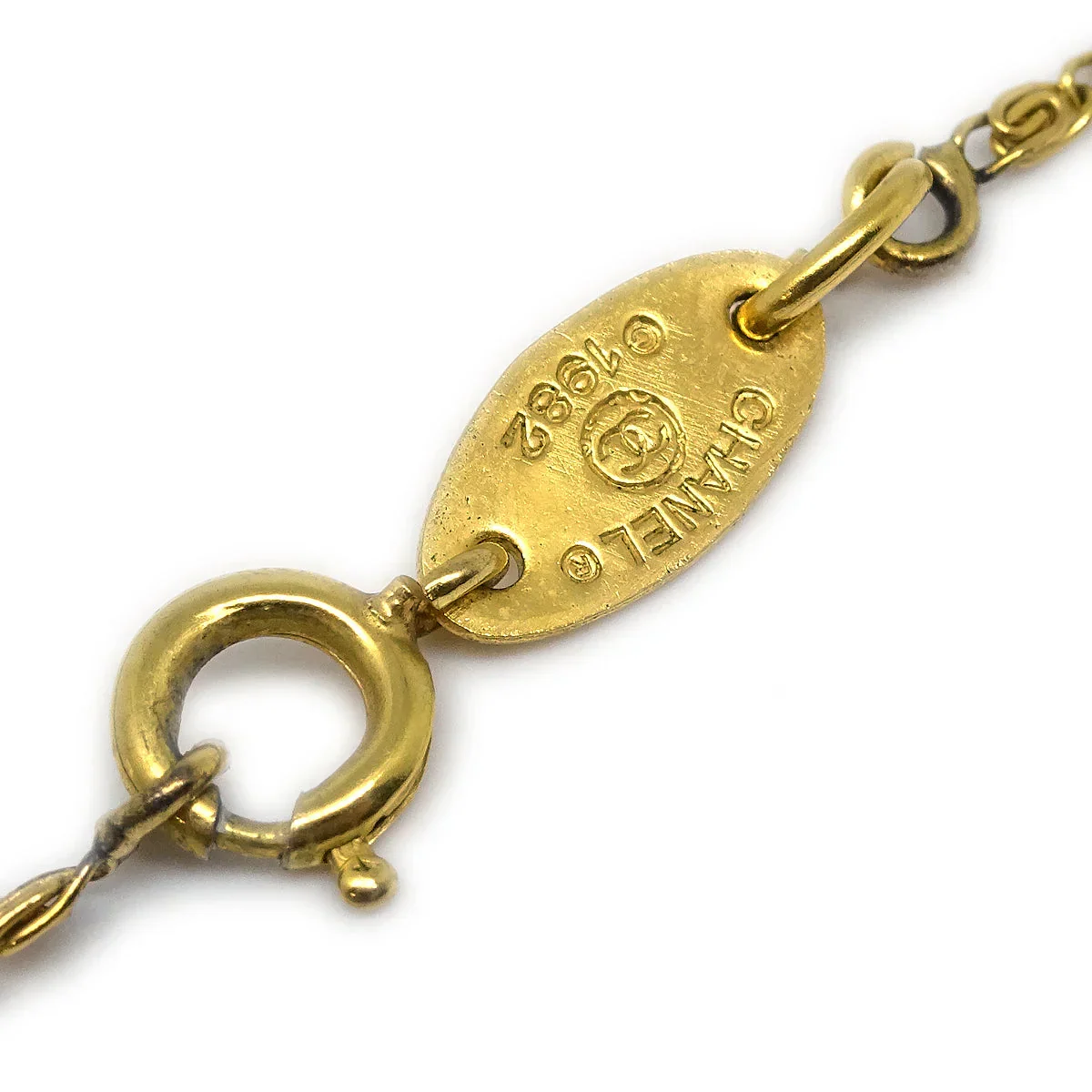 Chanel Mini CC Chain Pendant Necklace Gold 1982 - Image 4