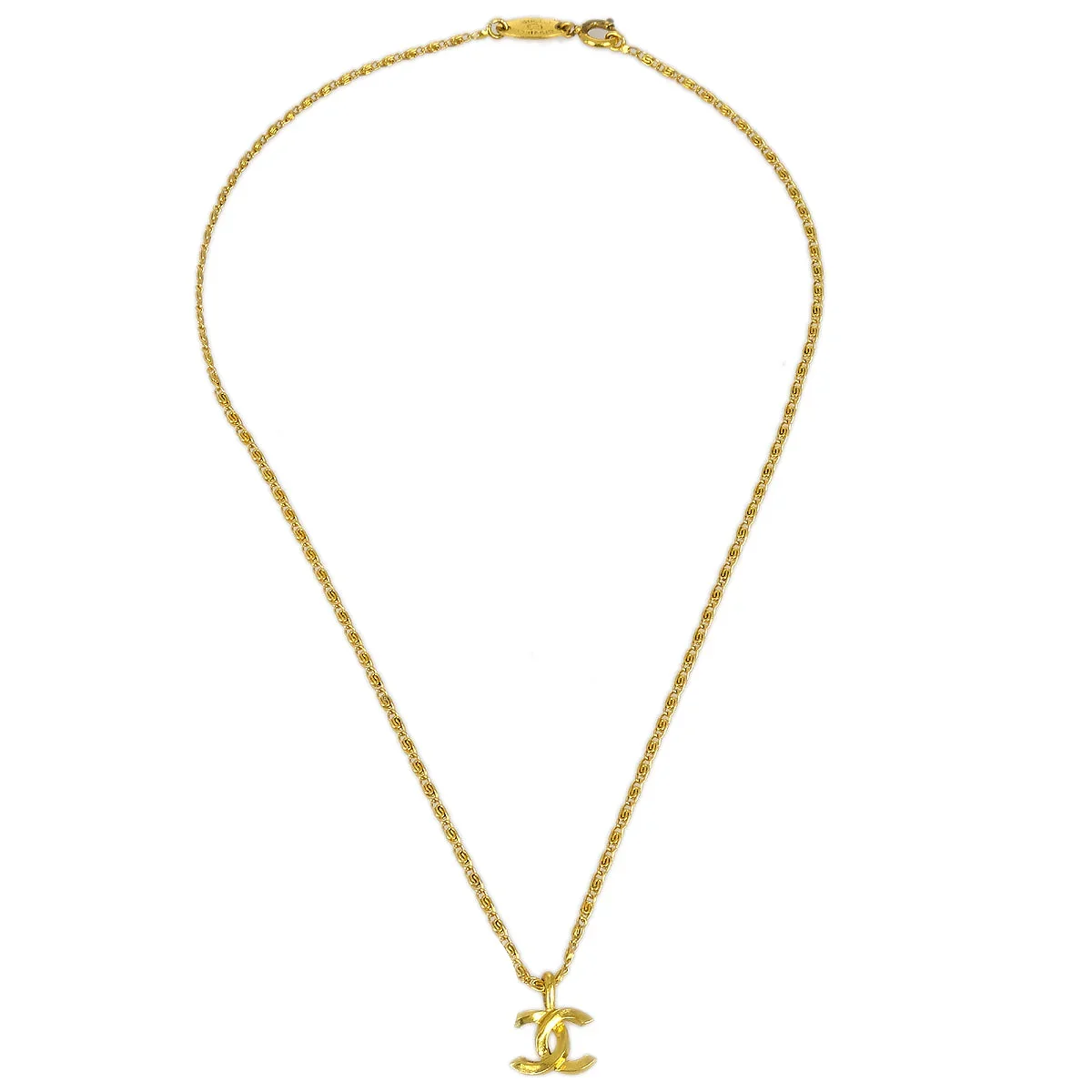 Chanel Mini CC Chain Pendant Necklace Gold 1982 - Image 2