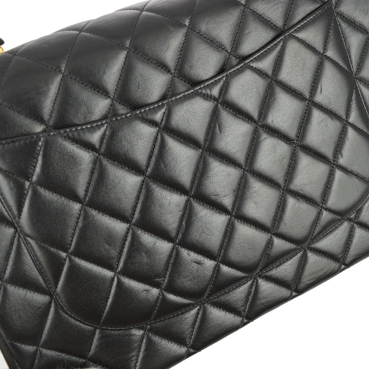 Chanel 1996-1997 Black Lambskin Jumbo Classic Flap Bag - Image 3
