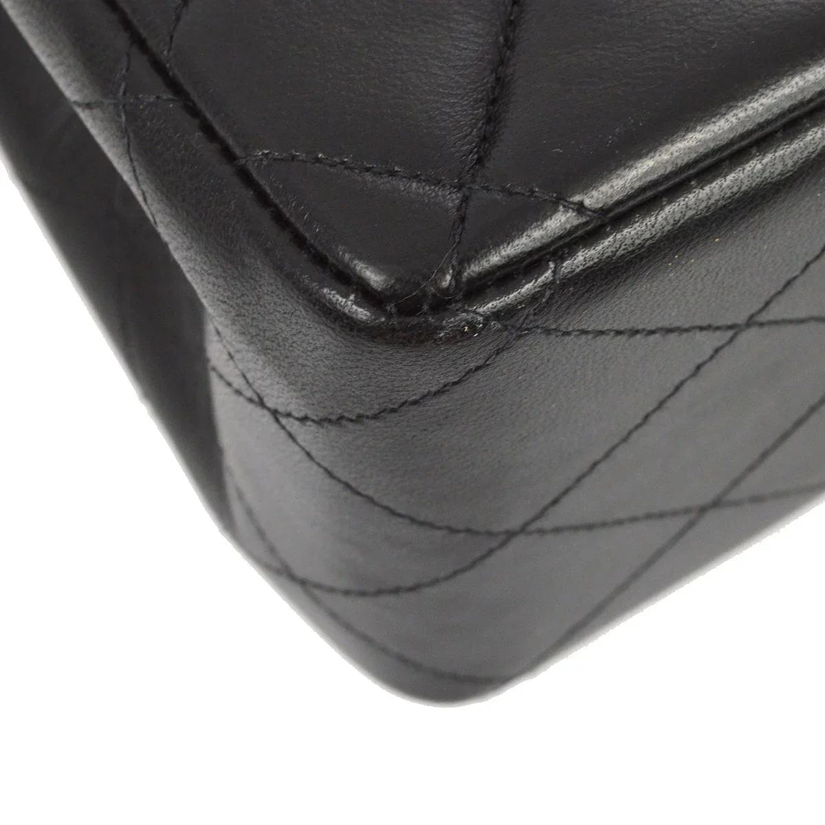 Chanel 1996-1997 Black Lambskin Jumbo Classic Flap Bag - Image 5