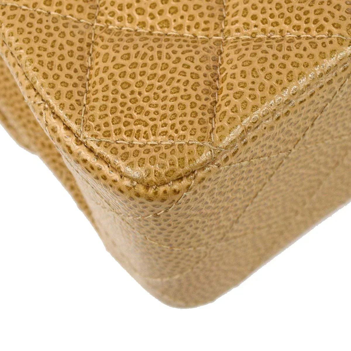 Chanel 2001-2003 Beige Caviar Medium Classic Double Flap Bag SHW - Image 5