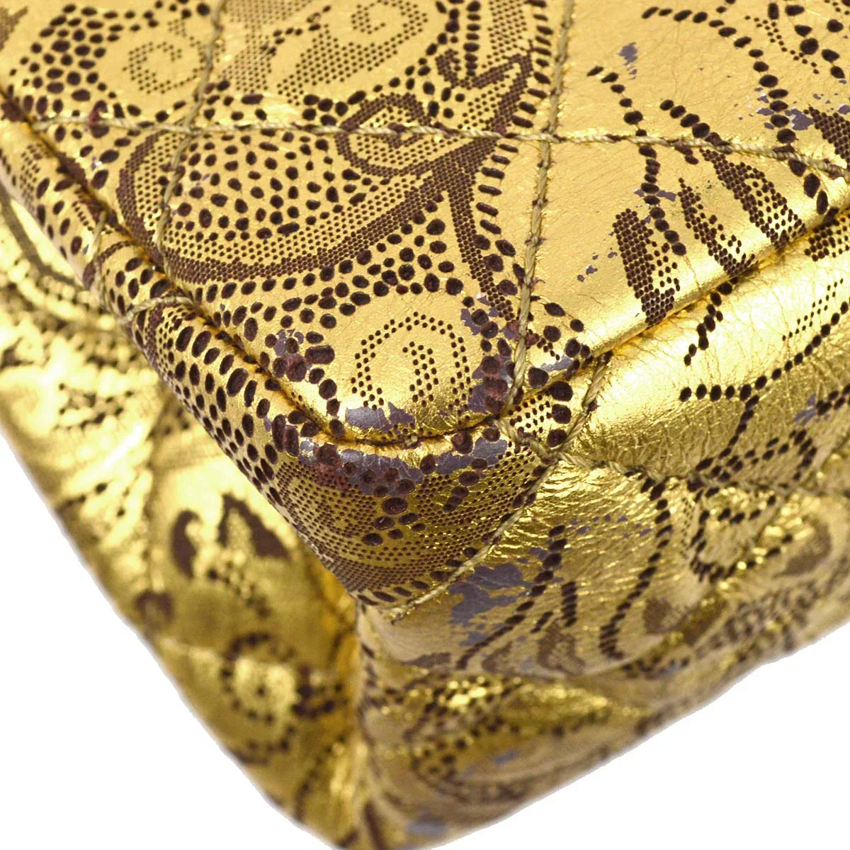 Chanel 2008 A Paris-Moscow Runway Metallic Gold Leather 2.55 Reissue Double Flap Bag - Image 4