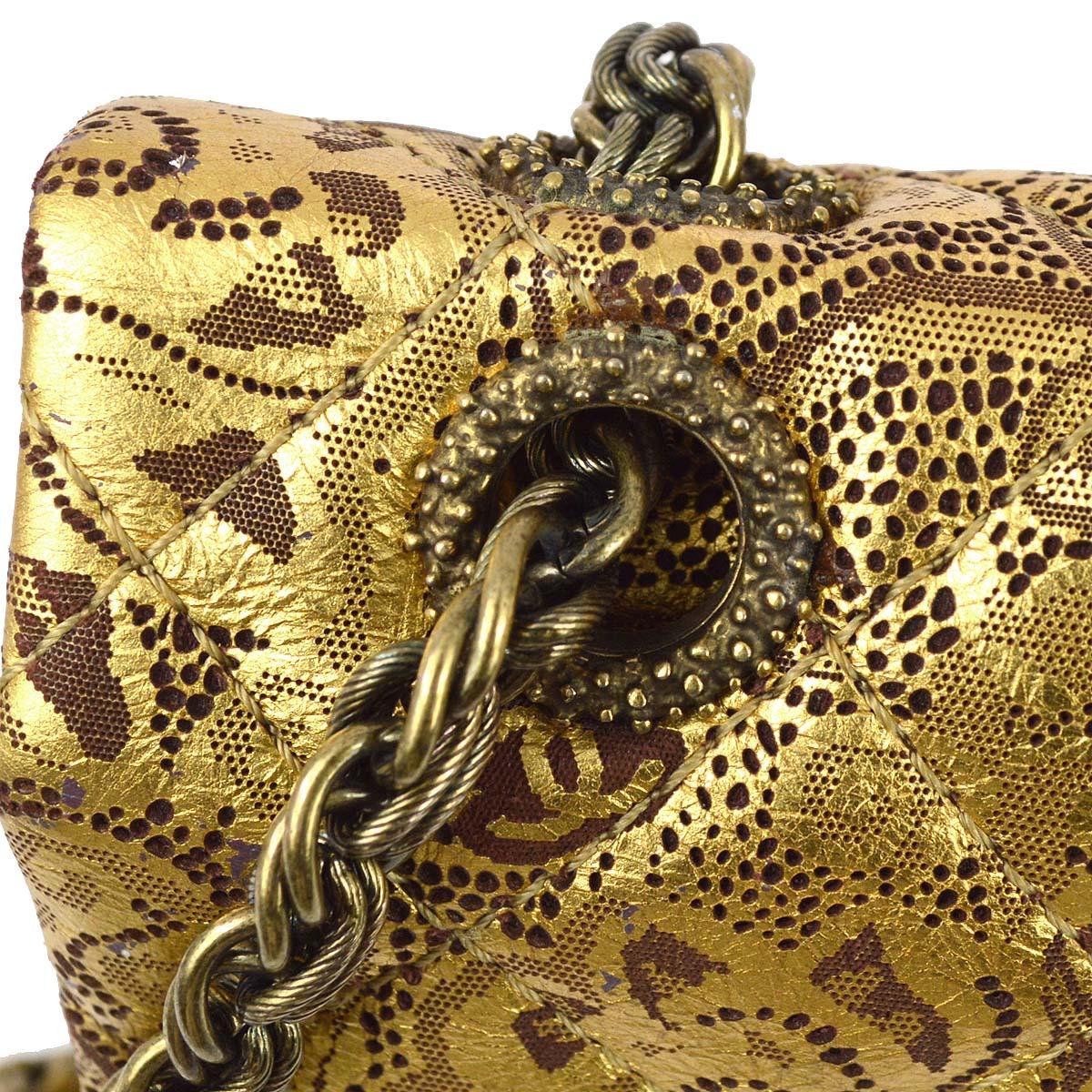 Chanel 2008 A Paris-Moscow Runway Metallic Gold Leather 2.55 Reissue Double Flap Bag - Image 5