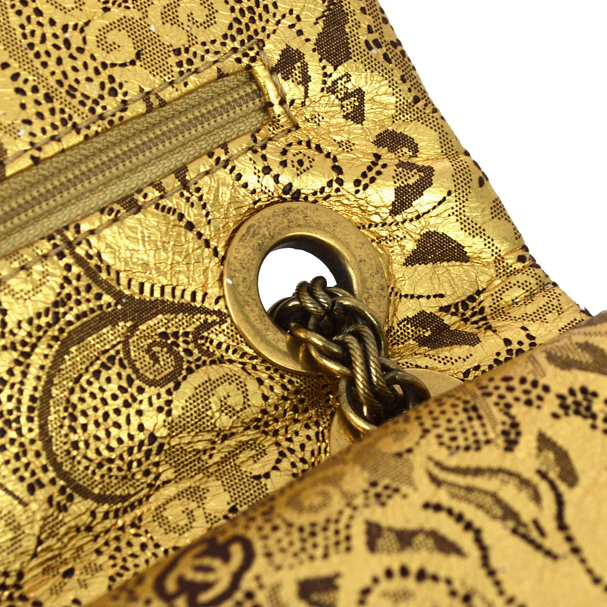 Chanel 2008 A Paris-Moscow Runway Metallic Gold Leather 2.55 Reissue Double Flap Bag - Image 7
