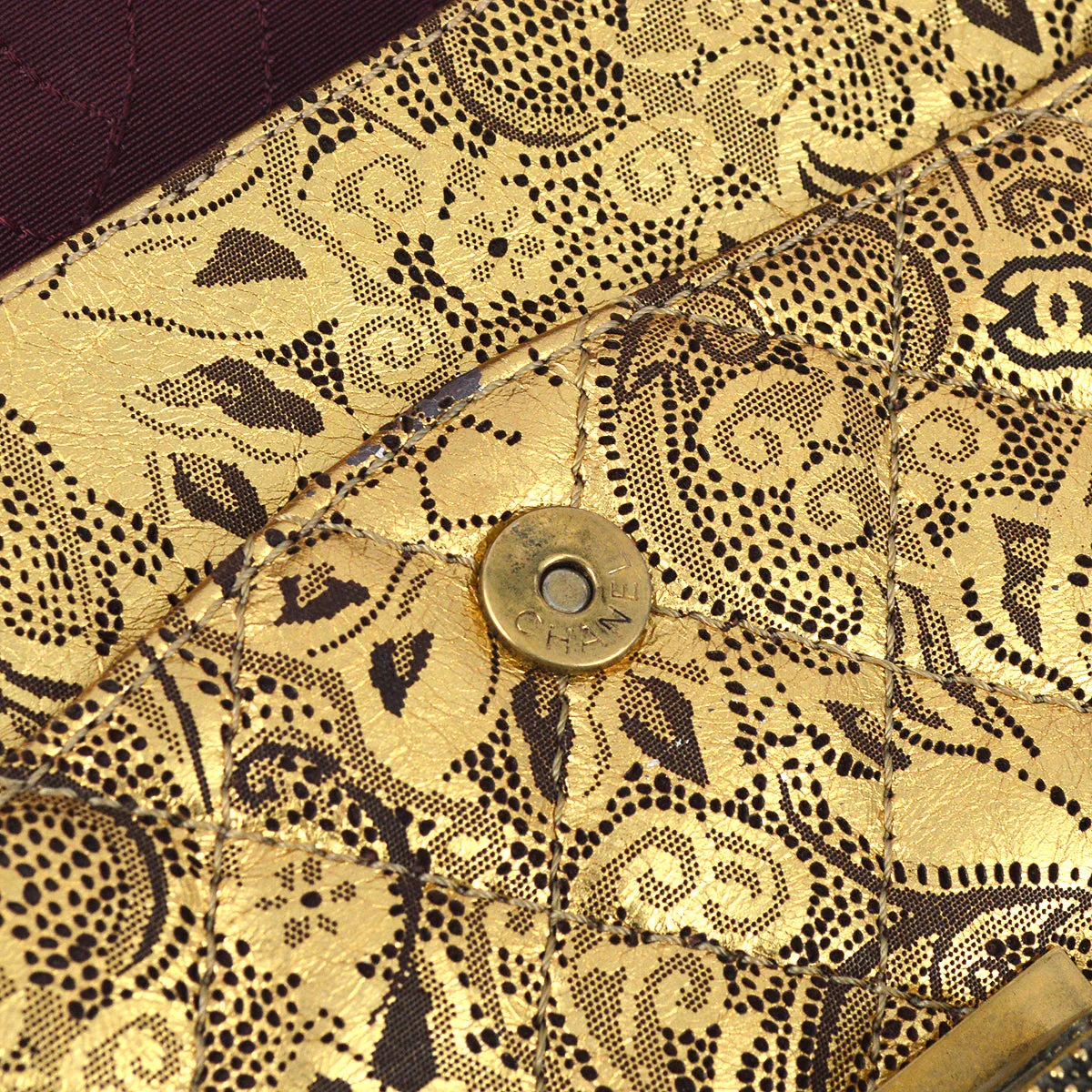 Chanel 2008 A Paris-Moscow Runway Metallic Gold Leather 2.55 Reissue Double Flap Bag - Image 8