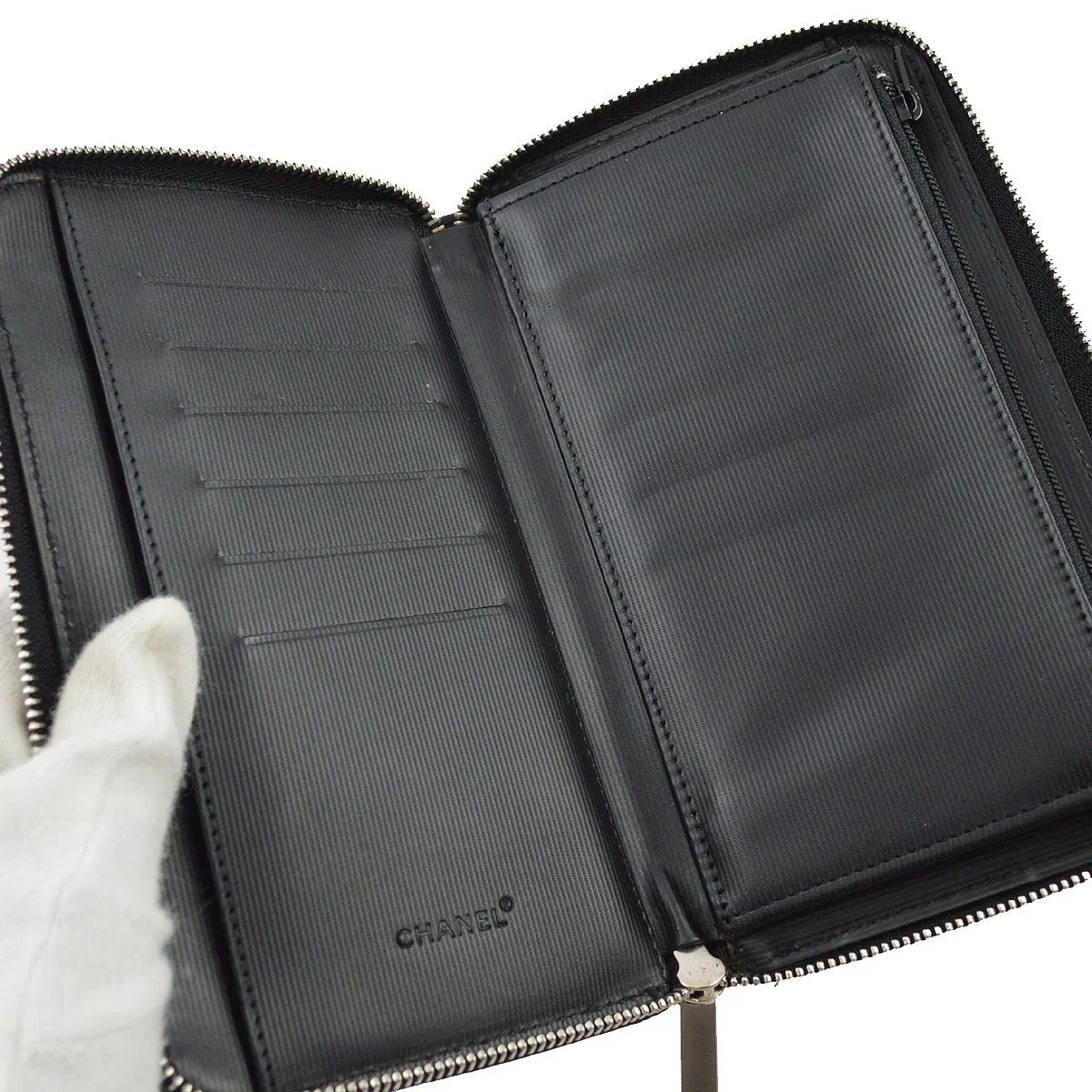 Chanel New Travel Line Black Nylon Wallet Purse - Image 5
