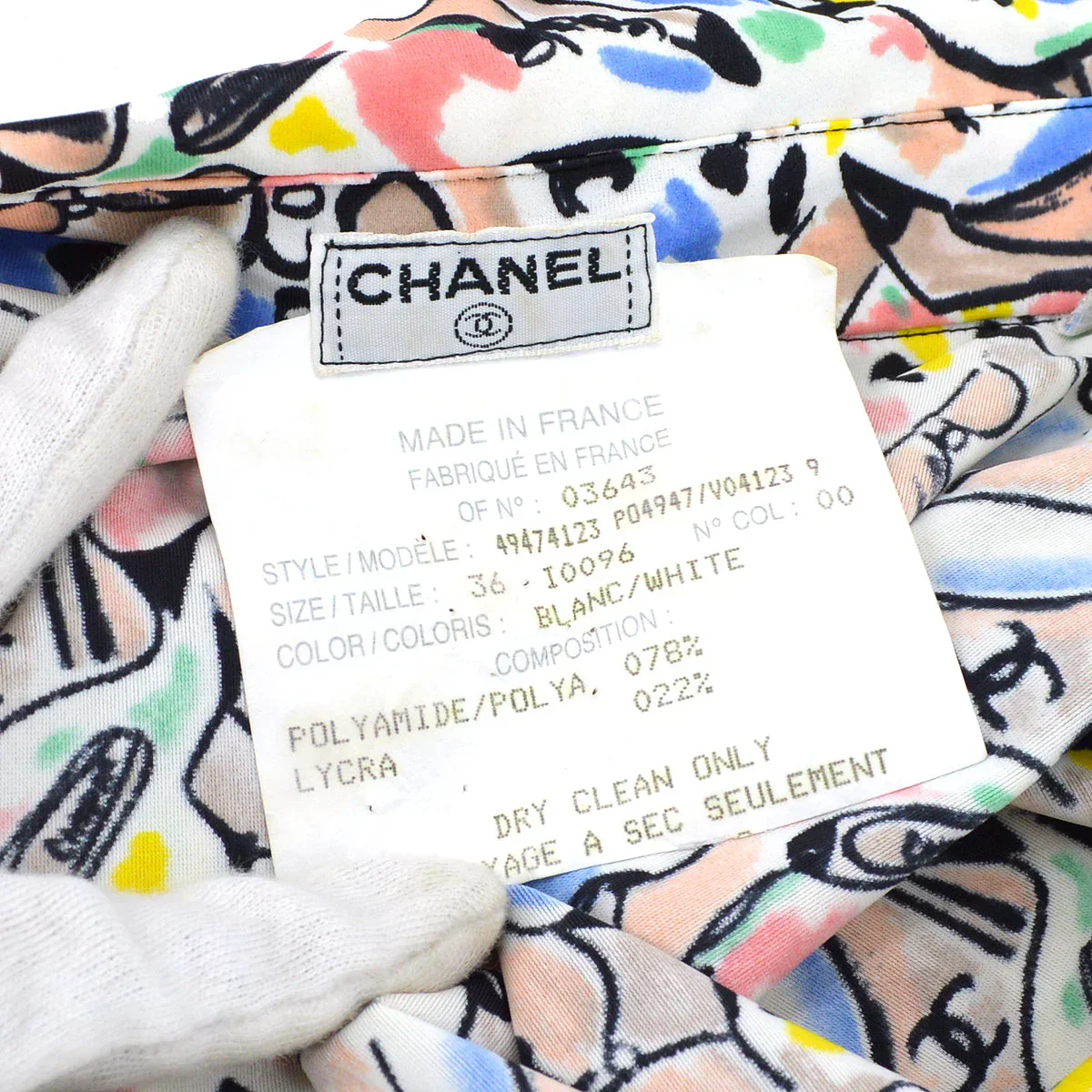 Chanel spring 1995 shoe-print shirt #36 - Image 10
