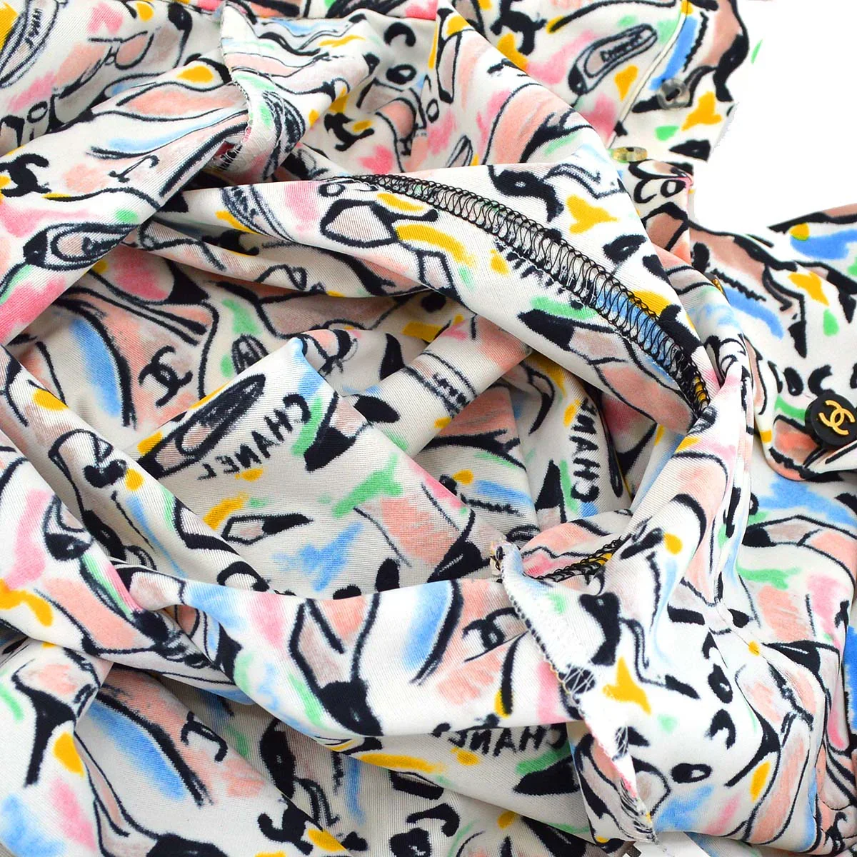 Chanel spring 1995 shoe-print shirt #36 - Image 7