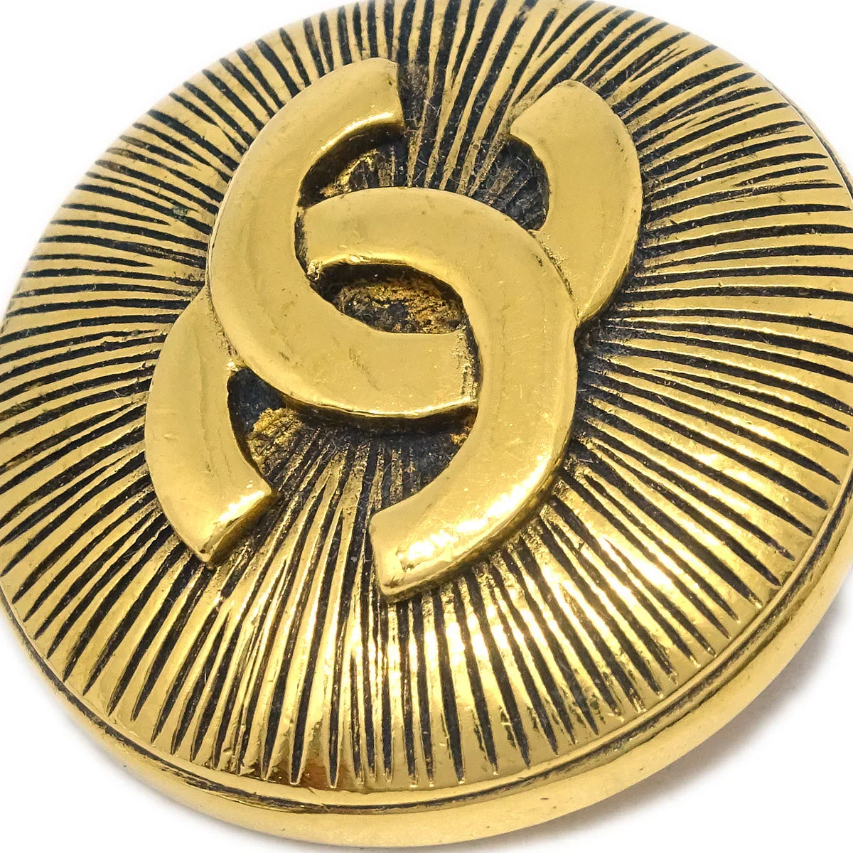 Chanel Gold Medallion Brooch Pin 1136 - Image 2