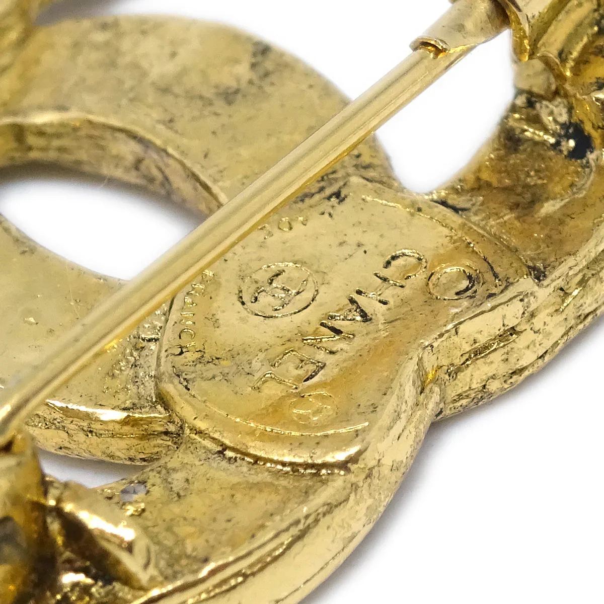 Chanel Gold CC Brooch Pin Rhinestone - Image 4