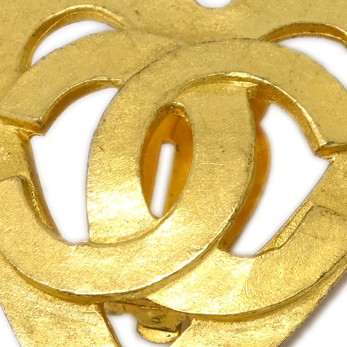 Chanel Gold Heart Earrings Clip-On 95P - Image 2