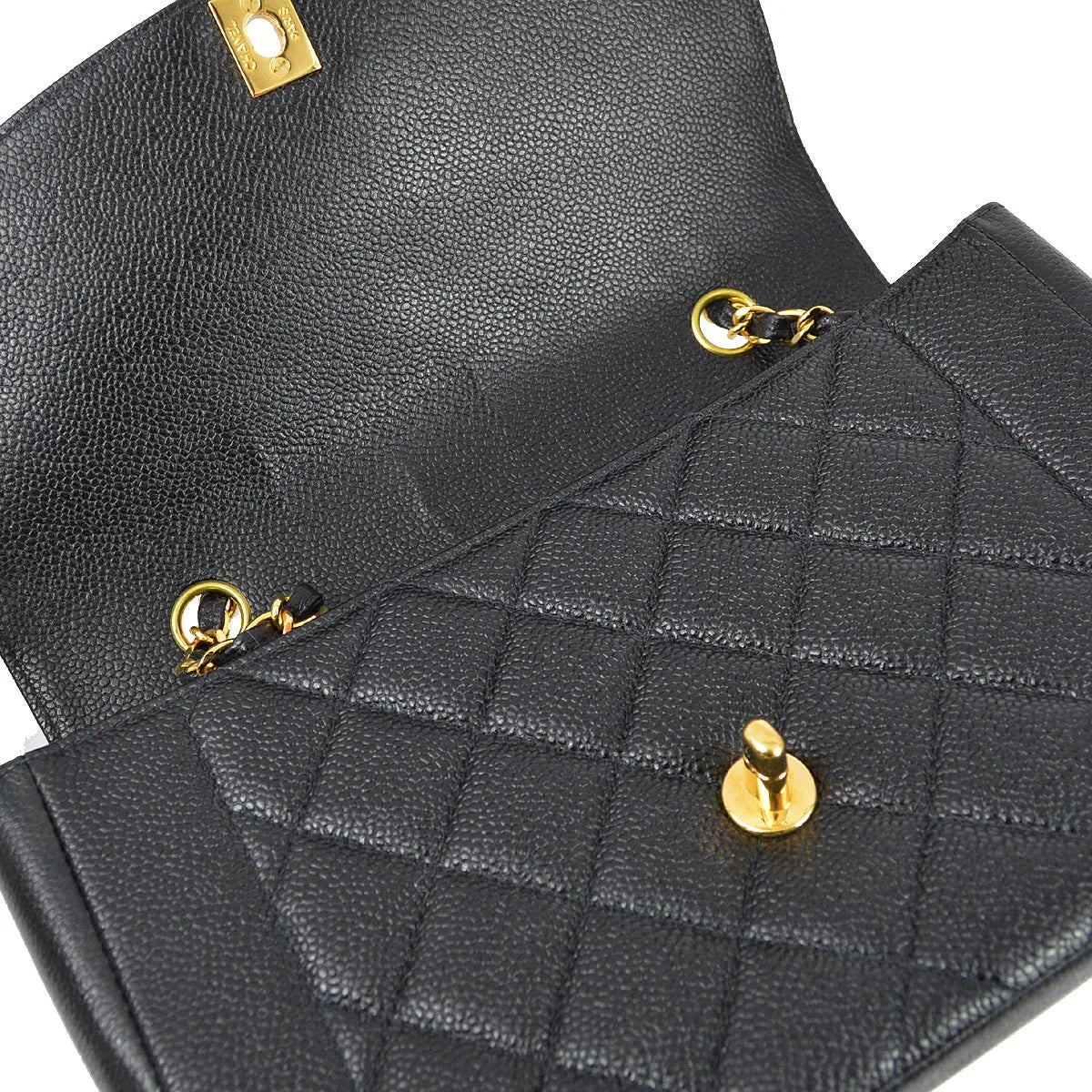Chanel 1997-1999 Black Caviar Medium Tall Diana Shoulder Bag - Image 7