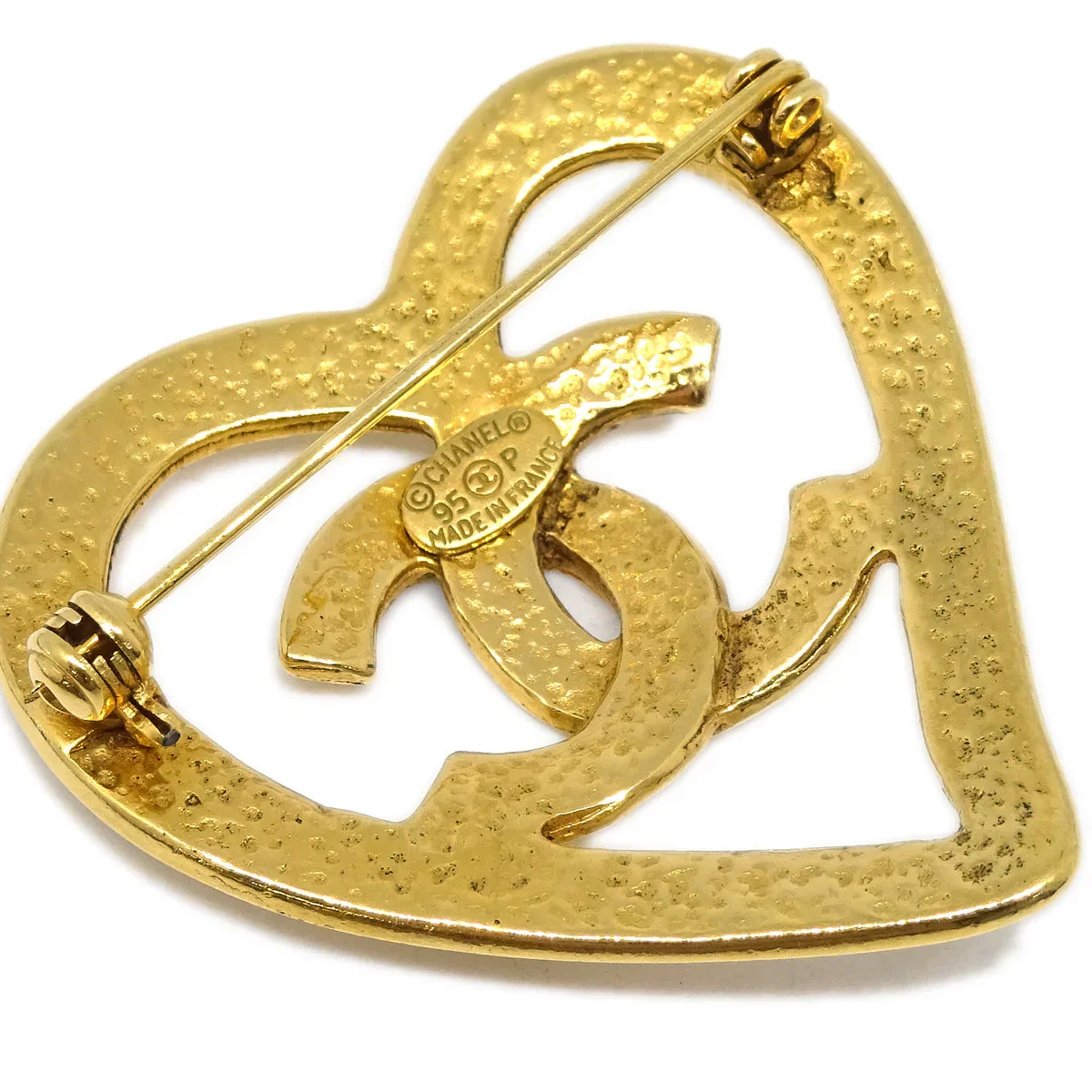 Chanel Heart Brooch Gold 95P - Image 3