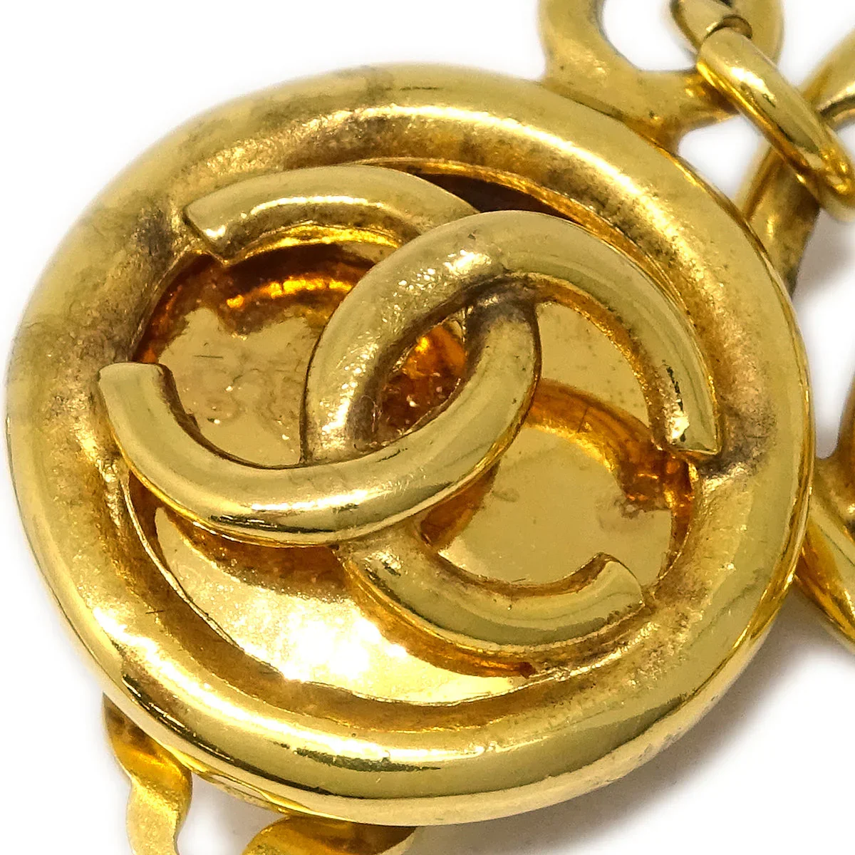 Chanel Dangle Earrings Clip-On Gold 93P/2926 - Image 2