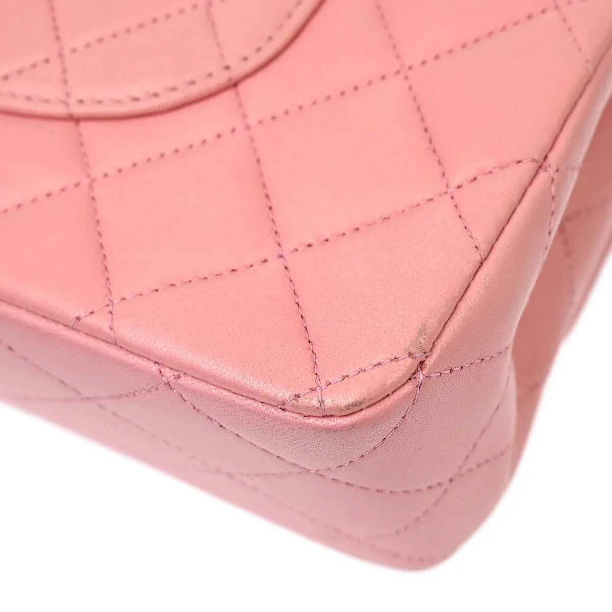 Chanel * 1996-1997 Pink Lambskin Medium Classic Double Flap Shoulder Bag - Image 3