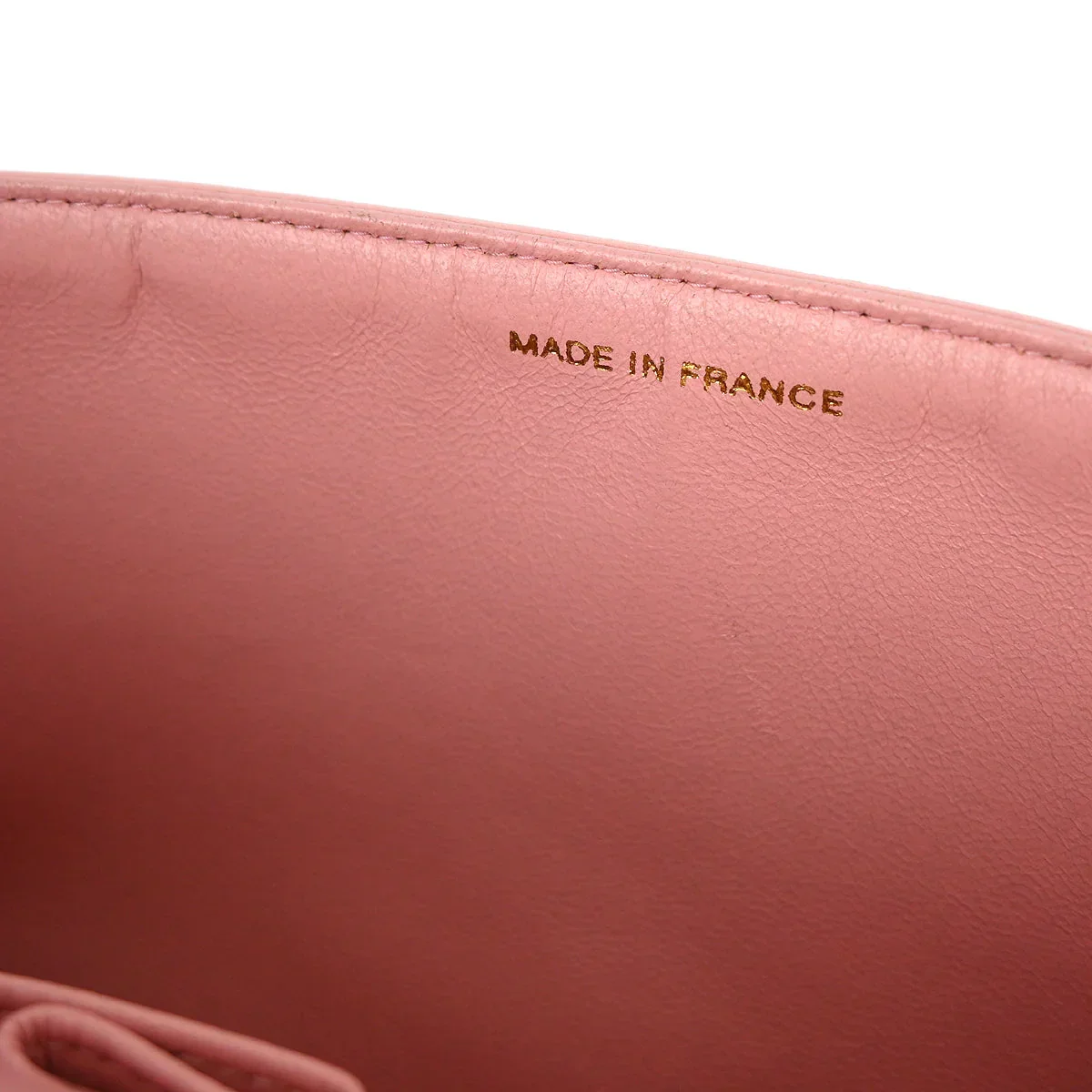 Chanel * 1996-1997 Pink Lambskin Medium Classic Double Flap Shoulder Bag - Image 8