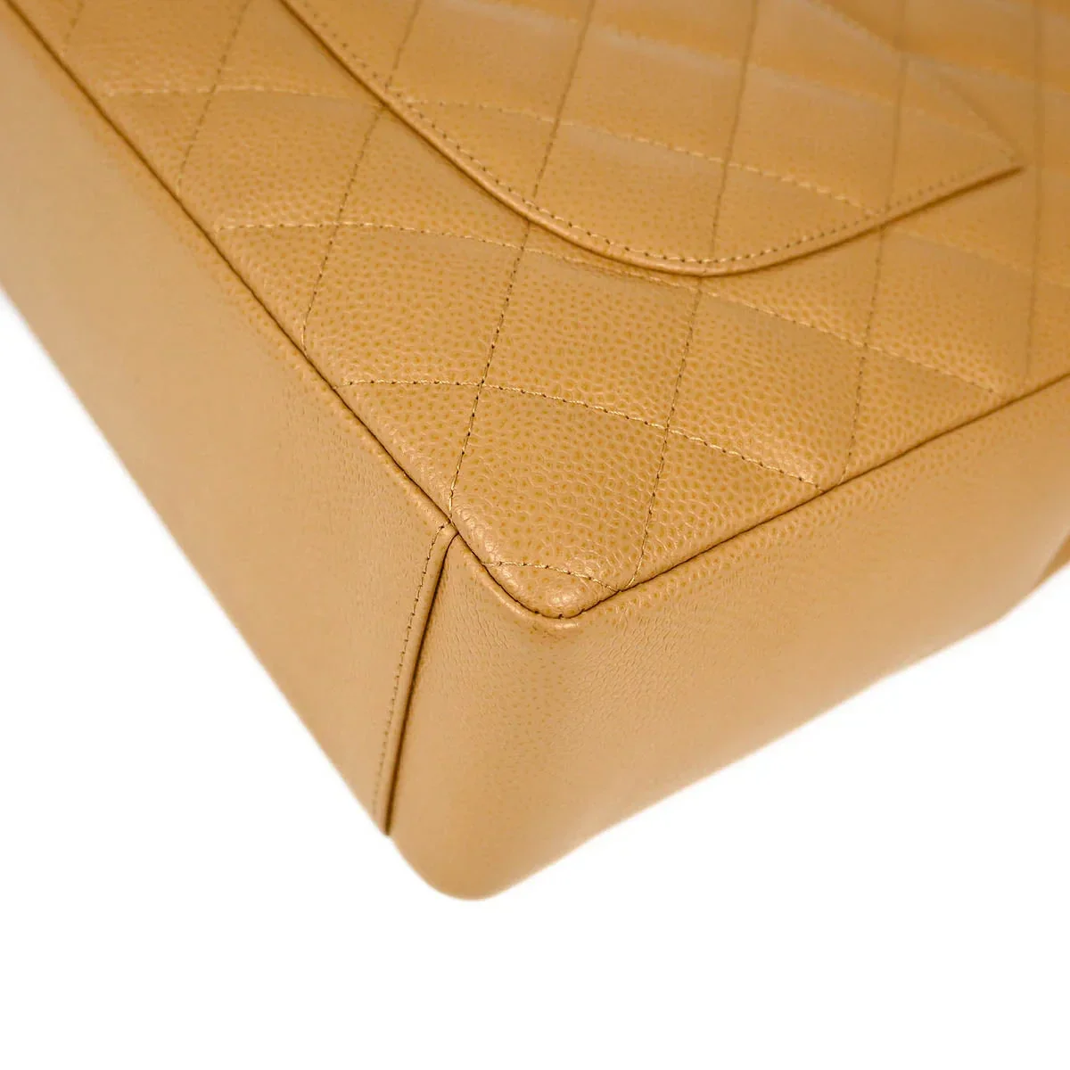 Chanel 2003-2004 Beige Caviar Petite Shopping Tote PST Chain Tote Handbag - Image 3