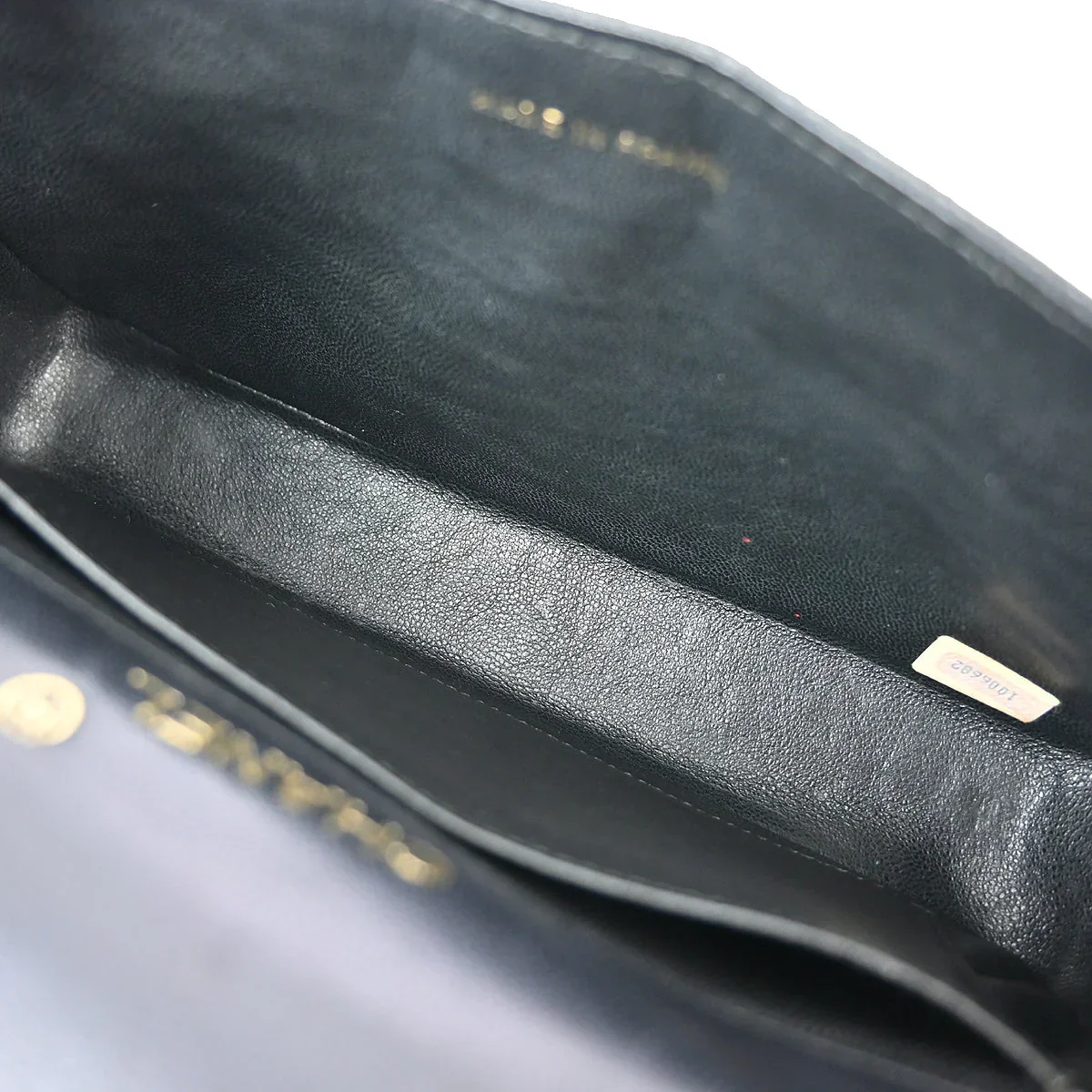 Chanel * 1989-1991 Black Lizard Pushlock Shoulder Bag - Image 8