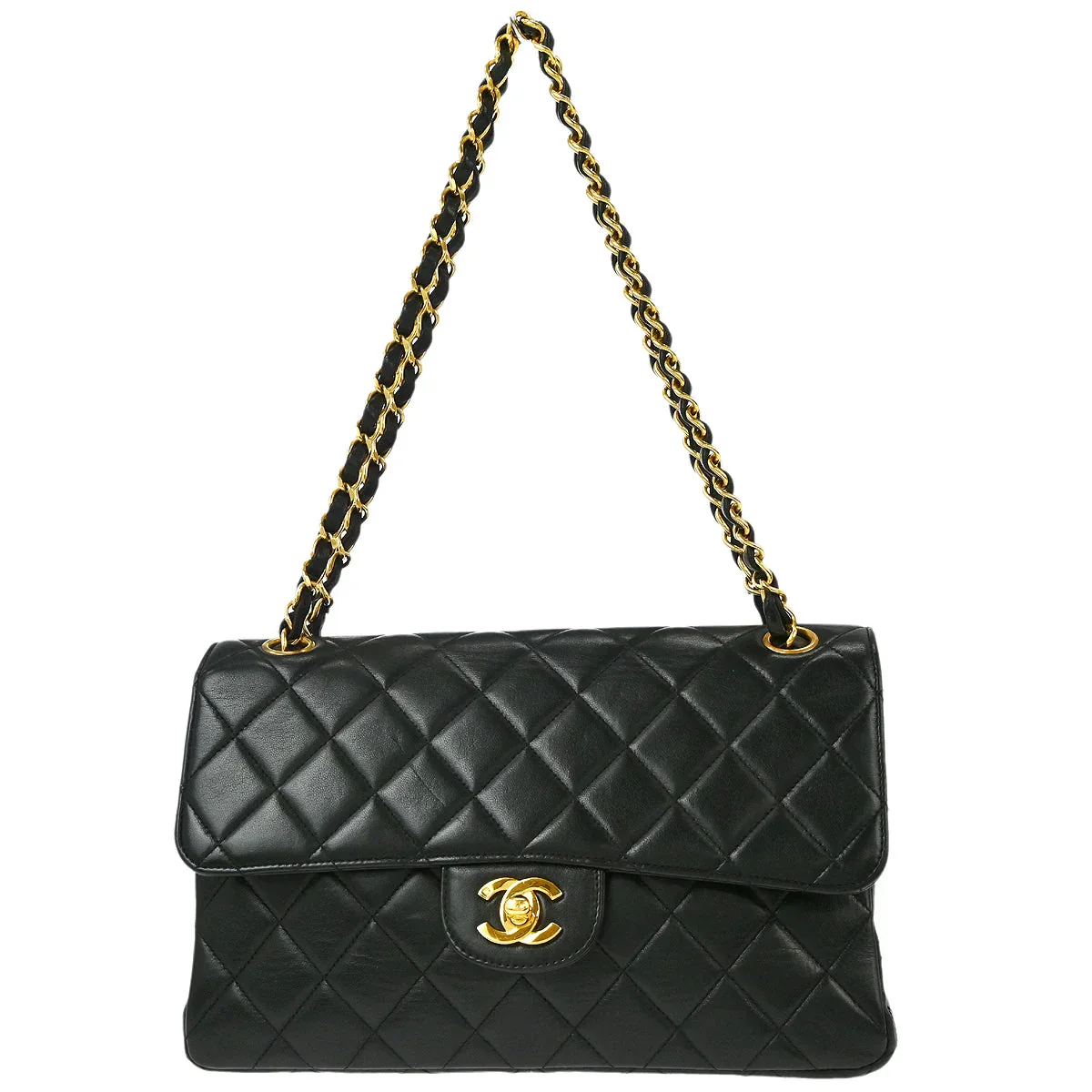 Chanel 1994-1996 Black Lambskin Double Sided Classic Flap Shoulder Bag - Image 2